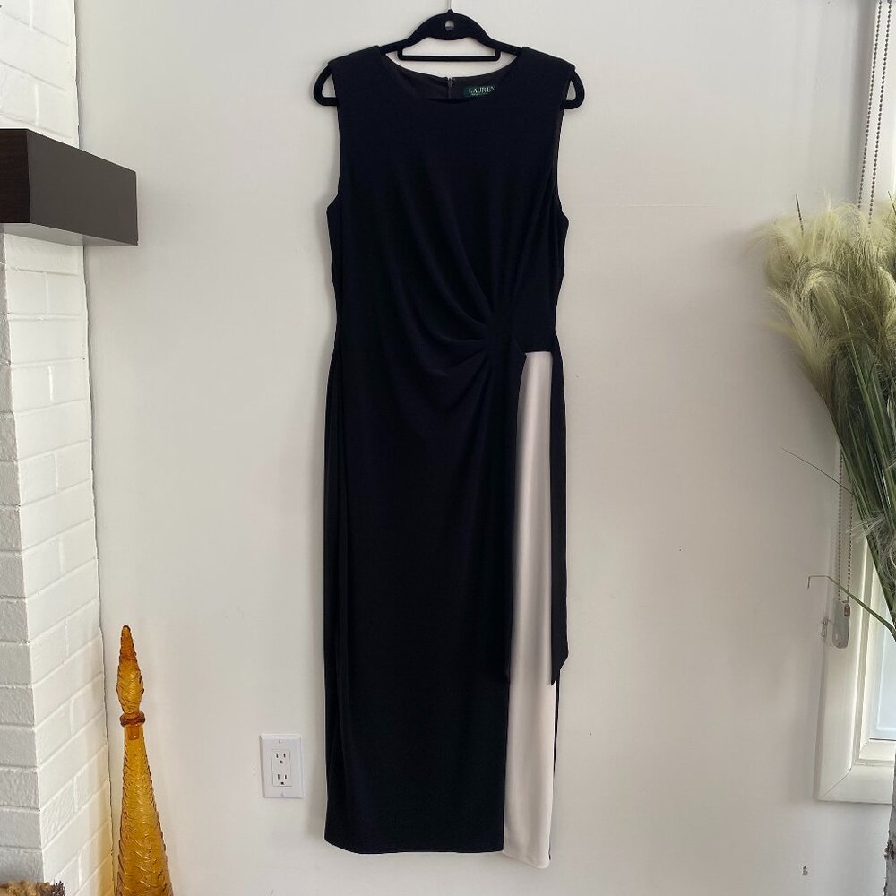 Lauren Ralph Lauren Black & White Sleeveless Dress S 10 - Picture 7 of 15